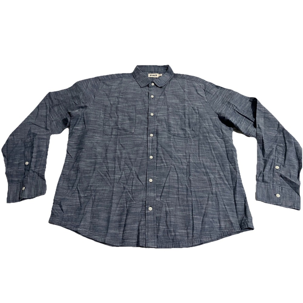 Pact Long Sleeve Button Down Shirt Mens Size XL Blue